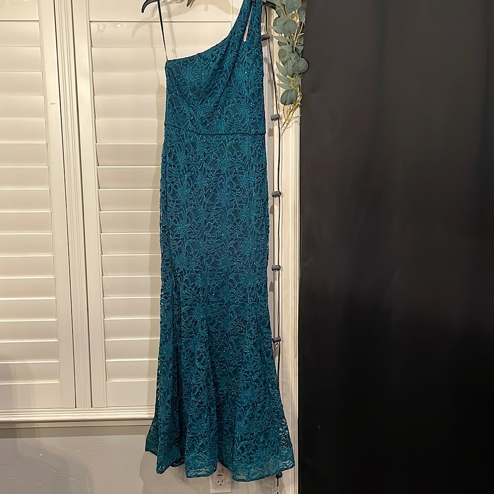 Emerald Green One Shoulder Ball Gown